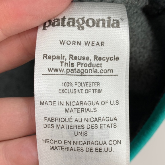 Patagonia Synchilla Snap-T Pullover Grey & Mint Green Sz S - Picture 8 of 10